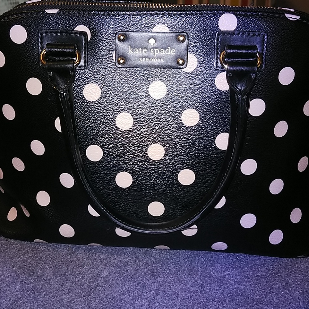 Kate Spade back and tan polka bag